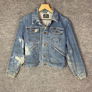 Vintage Maverick Blue Bell Denim Jacket Mens 40 Blue Distressed Made in USA 70s